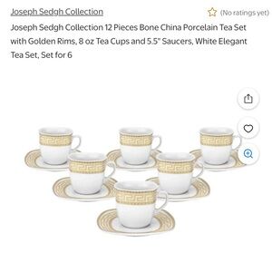 White and Gold Bone China Tea Set